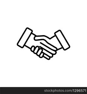 Handshake simple outline vector icon. Business agreement or friendly handshake sign. Handshake simple outline vector icon.