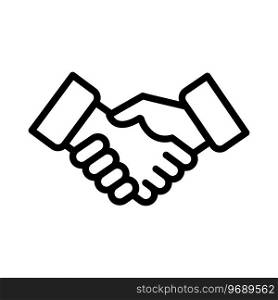 Handshake symbol. Friendly handshake icon. Handshake vector icon. Business agreement handshake. EPS 10