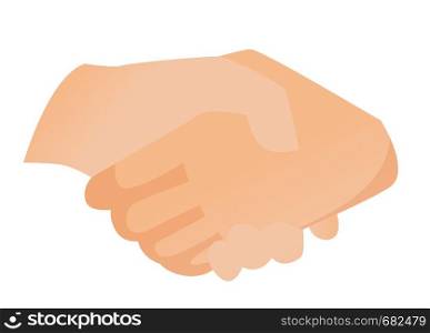 Handshake vector cartoon illustration isolated on white background.. Handshake vector cartoon illustration.