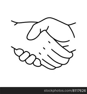 handshake with hand li≠icon vector. handshake with hand sign. isolated contour symbol black illustration. handshake with hand li≠icon vector illustration