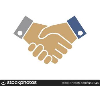 handshaking logo vector icon of business agreement design