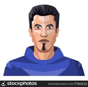 Handsome guy with short hair illustration vector on white background