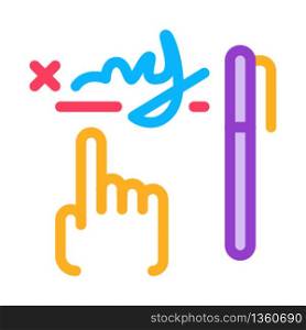 handwriting graphical analysis icon vector. handwriting graphical analysis sign. color symbol illustration. handwriting graphical analysis icon vector outline illustration