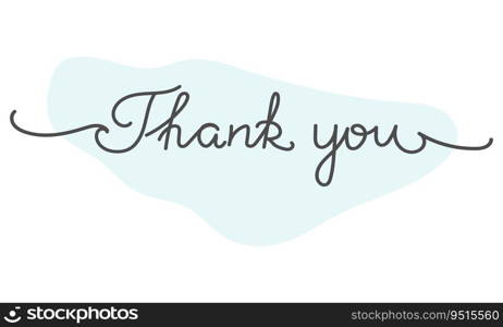 Handwriting. Lettering. Thank you. Hand drawn phrase isolated. Vector art