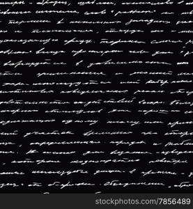 Handwriting. Seamless vector background. Black and white.