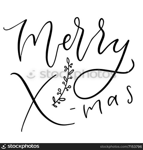 Handwritten greeting card. Printable Merry X-mas text. Calligraphic Christmas poster. Handwritten greeting card. Printable Merry X-mas text. Calligraphic Christmas poster.