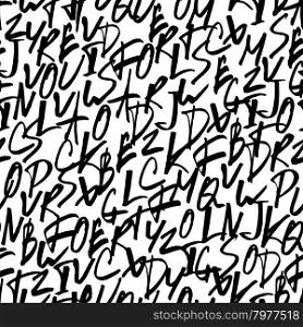 Handwritten letters. Seamless vector pattern