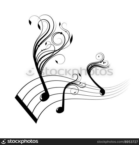 Handwritten musical notes vector image