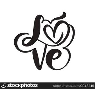 Handwritten vector logo text Laser cut LOVE and heart Happy Valentines day card, romantic"e for design greeting card, tattoo, holiday invitation.. Handwritten vector logo text Laser cut LOVE and heart Happy Valentines day card, romantic"e for design greeting card, tattoo, holiday invitation