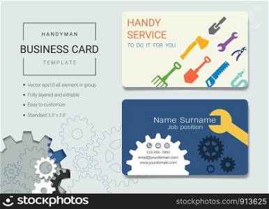 Handyman business name card design template