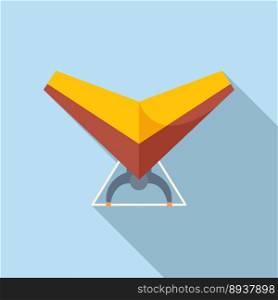 Hang glider icon flat vector. Air fly. Plane extreme. Hang glider icon flat vector. Air fly