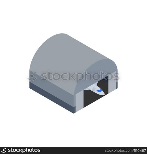 Hangar building icon in isometric 3d icon on a white background. Hangar building icon, isometric 3d icon