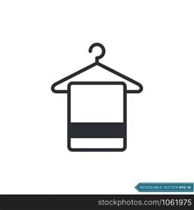 Hanger and Towel Icon Vector Template Illustration Design