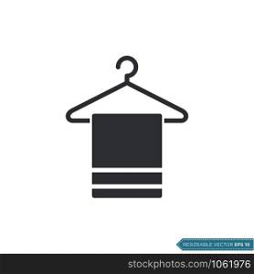 Hanger and Towel Icon Vector Template Illustration Design