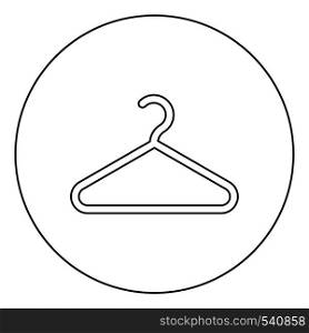 Hanger Clothes hanger icon in circle round outline black color vector illustration flat style simple image