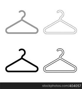 Hanger Clothes hanger icon set black grey color vector illustration flat style simple image