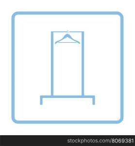 Hanger rail icon. Blue frame design. Vector illustration.