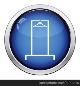 Hanger rail icon. Glossy button design. Vector illustration.