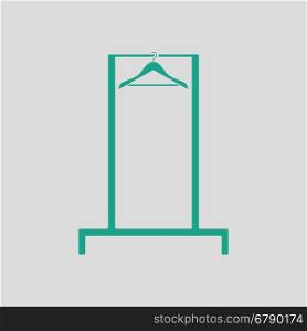 Hanger rail icon. Gray background with green. Vector illustration.