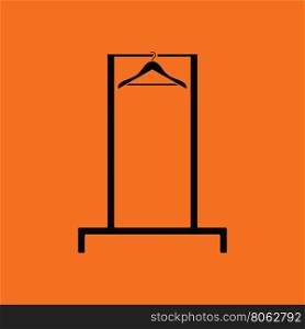 Hanger rail icon. Orange background with black. Vector illustration.