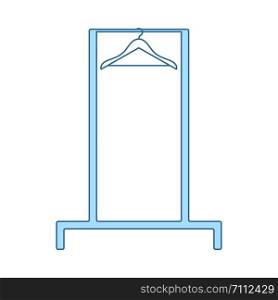 Hanger Rail Icon. Thin Line With Blue Fill Design. Vector Illustration.