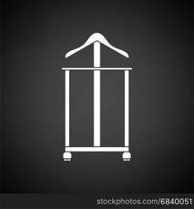 Hanger stand icon. Black background with white. Vector illustration.