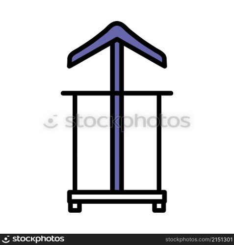 Hanger Stand Icon. Editable Bold Outline With Color Fill Design. Vector Illustration.