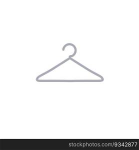 Hanger. Wardrobe aluminum item for storing clothes. Flat cartoon illustration. Hanger. Wardrobe aluminum item