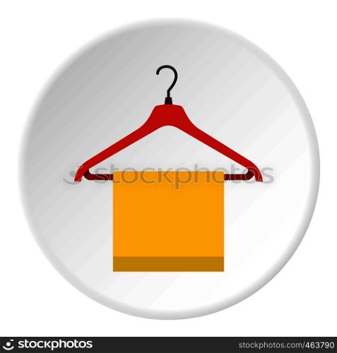 Hanger with cloth icon in flat circle isolated vector illustration for web. Hanger with cloth icon circle