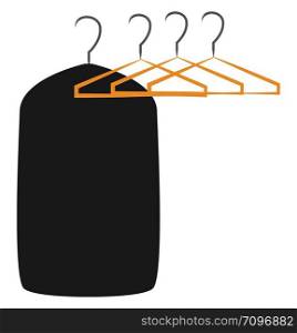 Hangers in closet, illustration, vector on white background.