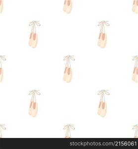 Hanging ballet shoes pattern seamless background texture repeat wallpaper geometric vector. Hanging ballet shoes pattern seamless vector