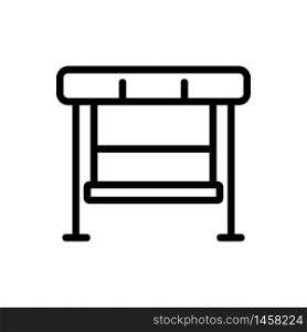 hanging bench with reliable support holder icon vector. hanging bench with reliable support holder sign. isolated contour symbol illustration. hanging bench with reliable support holder icon vector outline illustration