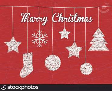 Hanging christmas decoration vector