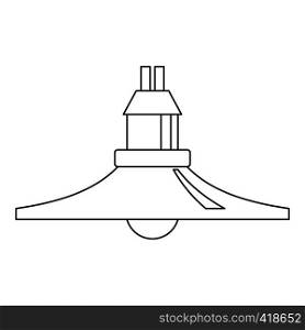 Hanging lantern icon. Outline illustration of hanging lantern vector icon for web. Hanging lantern icon, outline style