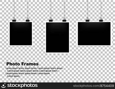 Hanging Photo frame set isolated background. Vector illustration