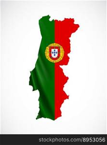 Hanging portugal flag in form of map portuguese vector image