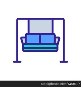hanging sofa with pillows icon vector. hanging sofa with pillows sign. color symbol illustration. hanging sofa with pillows icon vector outline illustration