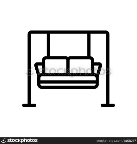 hanging sofa with pillows icon vector. hanging sofa with pillows sign. isolated contour symbol illustration. hanging sofa with pillows icon vector outline illustration