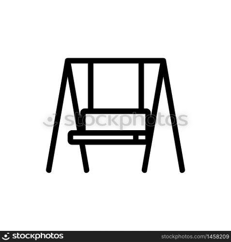 hanging swing bench icon vector. hanging swing bench sign. isolated contour symbol illustration. hanging swing bench icon vector outline illustration