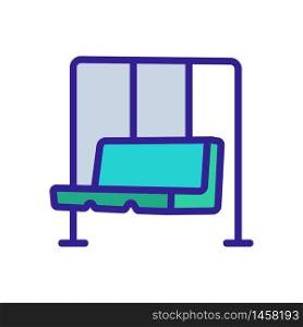 hanging swing in form of sofa icon vector. hanging swing in form of sofa sign. color symbol illustration. hanging swing in form of sofa icon vector outline illustration