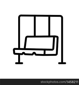 hanging swing in form of sofa icon vector. hanging swing in form of sofa sign. isolated contour symbol illustration. hanging swing in form of sofa icon vector outline illustration