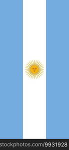 Hanging vertical flag of Argentina. Hanging vertical flag