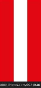 Hanging vertical flag of Austria. Hanging vertical flag