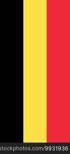 Hanging vertical flag of Belgium. Hanging vertical flag