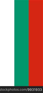 Hanging vertical flag of Bulgaria. Hanging vertical flag