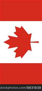 Hanging vertical flag of Canada. Hanging vertical flag