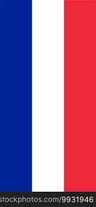 Hanging vertical flag of France. Hanging vertical flag