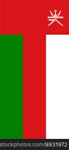 Hanging vertical flag of Oman. Hanging vertical flag