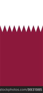 Hanging vertical flag of Qatar. Hanging vertical flag