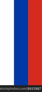 Hanging vertical flag of Russia. Hanging vertical flag